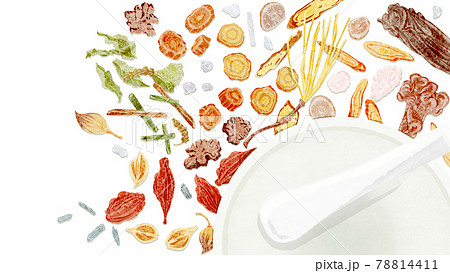 漢方生薬「防風通聖散」手描き水彩風イラスト 漢方生薬「防風通聖散」手描き水彩風イラスト 78814411