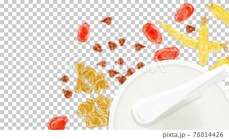 Hand-painted watercolor-style illustration of the Chinese herbal medicine "Kurei-Yuyu" 78814426