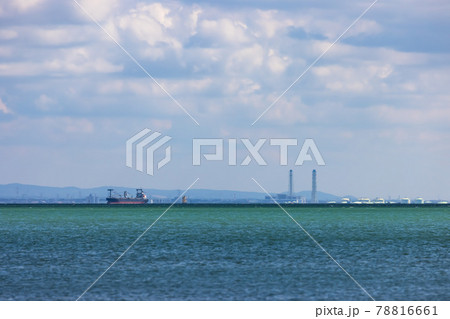 (千葉県ー風景)幕張の浜から見る木更津側風景2 (千葉県ー風景)幕張の浜から見る木更津側風景2 78816661