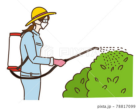 除草剤を撒く 噴霧器 噴霧 農作業イラスト 除草剤を撒く 噴霧器 噴霧 農作業イラスト 78817099