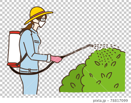 除草剤を撒く 噴霧器 噴霧 農作業イラスト 除草剤を撒く 噴霧器 噴霧 農作業イラスト 78817099