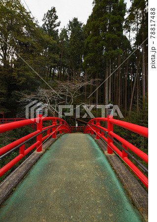 山の上にある神社の参道 78817488