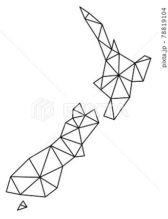 Polygonal New Zealand vector world map on white background. Polygonal New Zealand vector world map on white background. 78819104