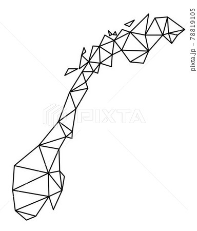 Polygonal Norway vector world map on white background. 78819105