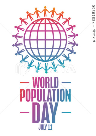 World Population Day. July 11. Holiday concept. Template for background, banner, card, poster with 78819550