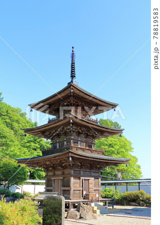 信濃観音霊場第三十三番札所　高山寺三重塔 78819583