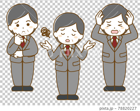 スーツを着た肥満の中年男性の困った表情 78820227