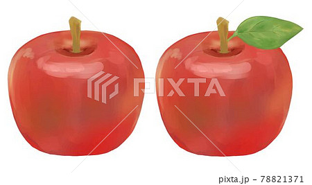 りんご イラスト 2個セットのイラスト素材 [78821371] - PIXTA