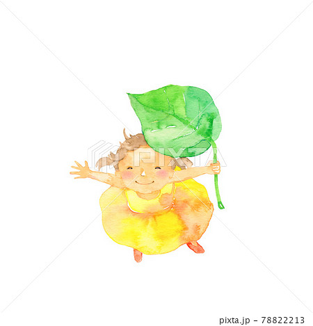 大きな葉っぱを持った女の子 大きな葉っぱを持った女の子 78822213