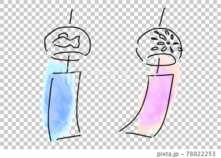 風鈴のシンプルタッチ線画 78822253