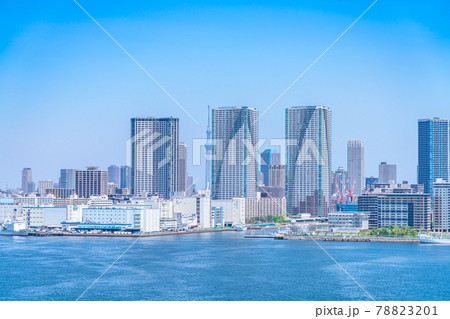 東京の都市風景 お台場レインボーブリッジ 遊歩道からの風景 78823201