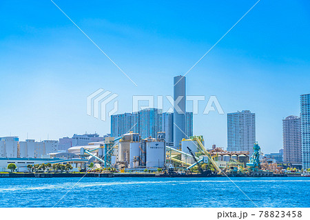 東京の都市風景 芝浦南ふ頭公園から品川埠頭方面の景色 東京の都市風景 芝浦南ふ頭公園から品川埠頭方面の景色 78823458