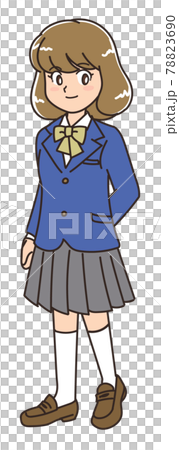Standing figure of a female student in uniform Standing figure of a female student in uniform 78823690