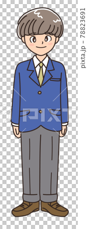 制服を着たジェンダーレス学生の立ち姿 78823691
