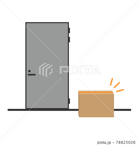 玄関前の置き配のイラスト 玄関前の置き配のイラスト 78825026
