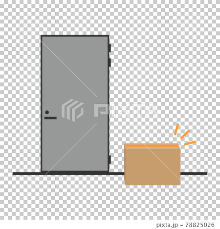 玄関前の置き配のイラスト 玄関前の置き配のイラスト 78825026