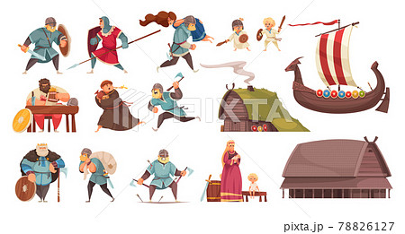 Viking Cartoon Set 78826127