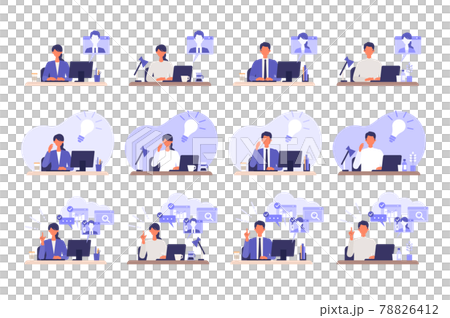 在工作或家裡使用個人電腦的商人 78826412