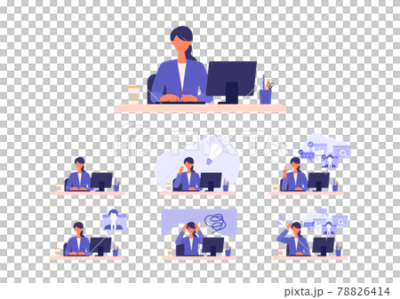 穿西裝遠程辦公的女商人 78826414