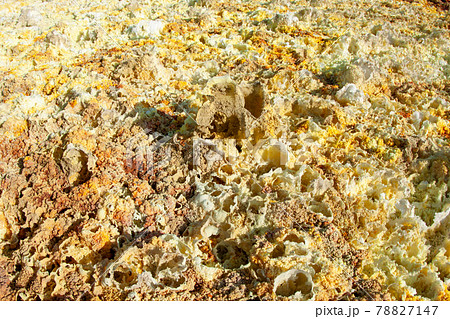 ダナキル砂漠ダロールの地表クローズアップ 78827147