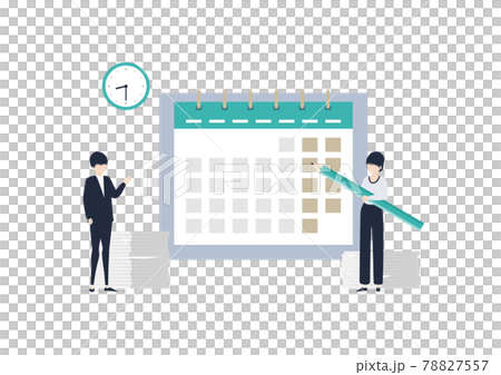 スケジュール・カレンダー・締め切り・納期のイラスト素材 スケジュール・カレンダー・締め切り・納期のイラスト素材 78827557