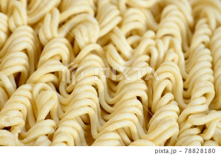Close up view of yellow dry instant noodles. Chinese traditional food 78828180