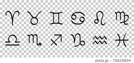 手描き風12星座のマークのアイコンセット 78828604