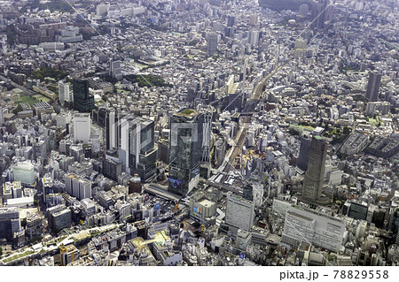 渋谷駅上空から恵比寿方向を空撮 78829558