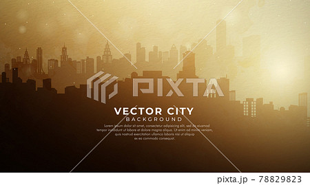 Abstract vector city silhouette background. City skyscraper view cityscape background skyline silhouette. Modern simple design style. Urban landscape. City skyline vector illustration 78829823
