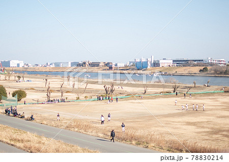 鹿浜橋からの荒川河川敷/東京都足立区新田 鹿浜橋からの荒川河川敷/東京都足立区新田 78830214