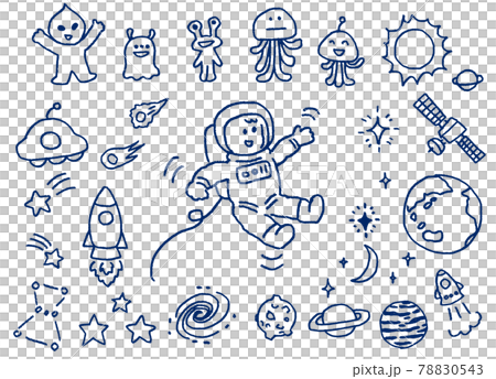 宇宙セット_塗りなし 78830543