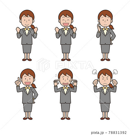 女性会社員表情ポーズセット 女性会社員表情ポーズセット 78831392