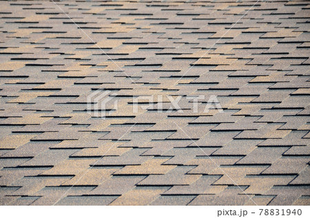 Modern roofing and decoration of chimneys. Flexible bitumen or slate shingles 78831940