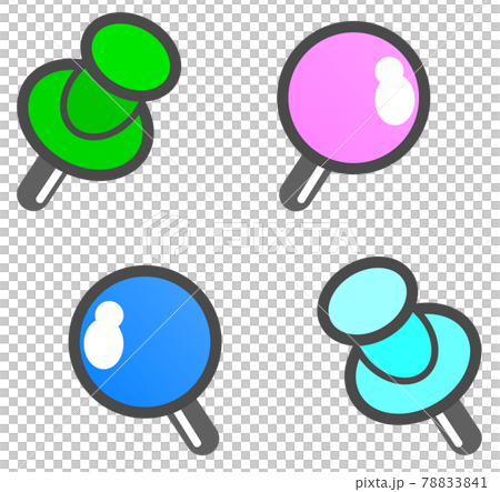 カラフルな押しピンの種類別イラスト 78833841