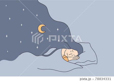 Having sweet dreams at night concept. 78834331