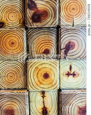 Close up Cutting wood square texture background wall for Abstract concept design Close up Cutting wood square texture background wall for Abstract concept design 78834608