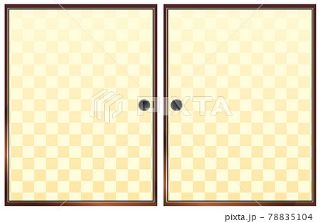 格子柄の襖のイラスト素材