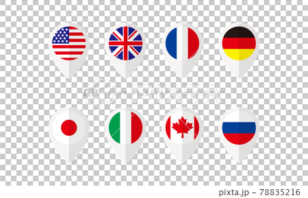 G8 flag point icon set 78835216