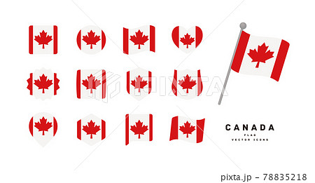 カナダの国旗 色々な形のアイコンセット ベクターイラスト 78835218