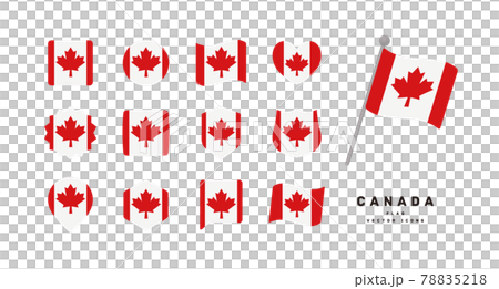 カナダの国旗 色々な形のアイコンセット ベクターイラスト 78835218