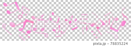 粉紅色樂譜的水彩觸摸插圖 粉紅色樂譜的水彩觸摸插圖 78835224