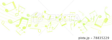 黄色い楽譜の水彩タッチイラスト 78835229