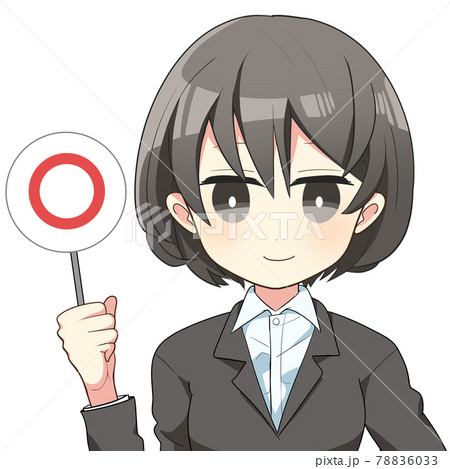リクルートスーツの女性 バストアップイラスト 正解のイラスト素材