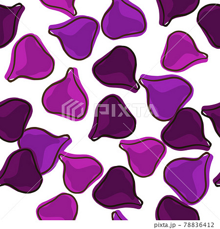 Simple abstract style seamless pattern with purple random fig silhouettes print. Isolated shapes. Natural ornament. 78836412