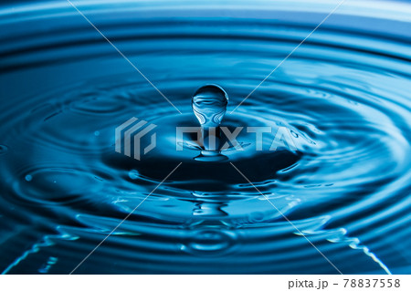 Water splash close-up. Drop of water. Blue water drop. Falling water 78837558