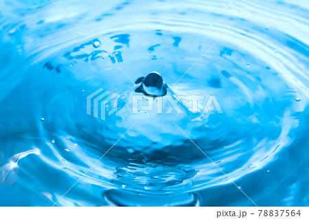Water splash close-up. Drop of water. Blue water drop. Falling water 78837564