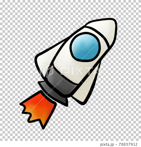 手書きでゆる可愛い ロケット のイラスト素材