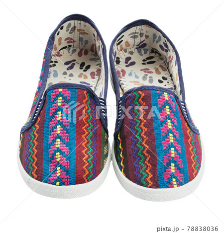 Flat shoe on white background. Stylish women's shoes. Beauty and fashion concept. Authentic style. 78838036