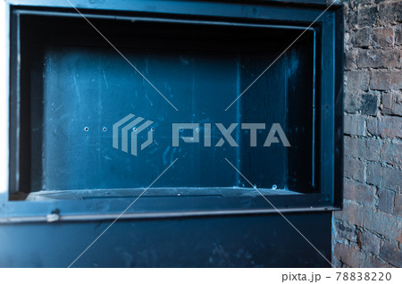 Installing a fireplace with a water furnace in the house, details close up. 78838220