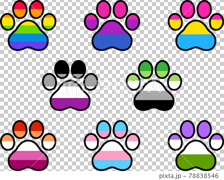 LGBT pride flags paw shape LGBT pride flags paw shape 78838546